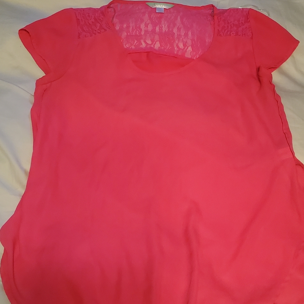 Neon pink blouse